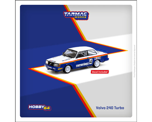 Tarmac Works 1:64 Volvo 240 Turbo Malaysian Group A Championships 1987 Winner Per-Gunnar Andersson- Hobby64
