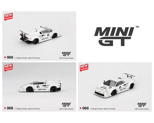 MiniGT 1:64 Lamborghini Countach LB-WORKS – White – 2024 Tokyo Auto Salon #966