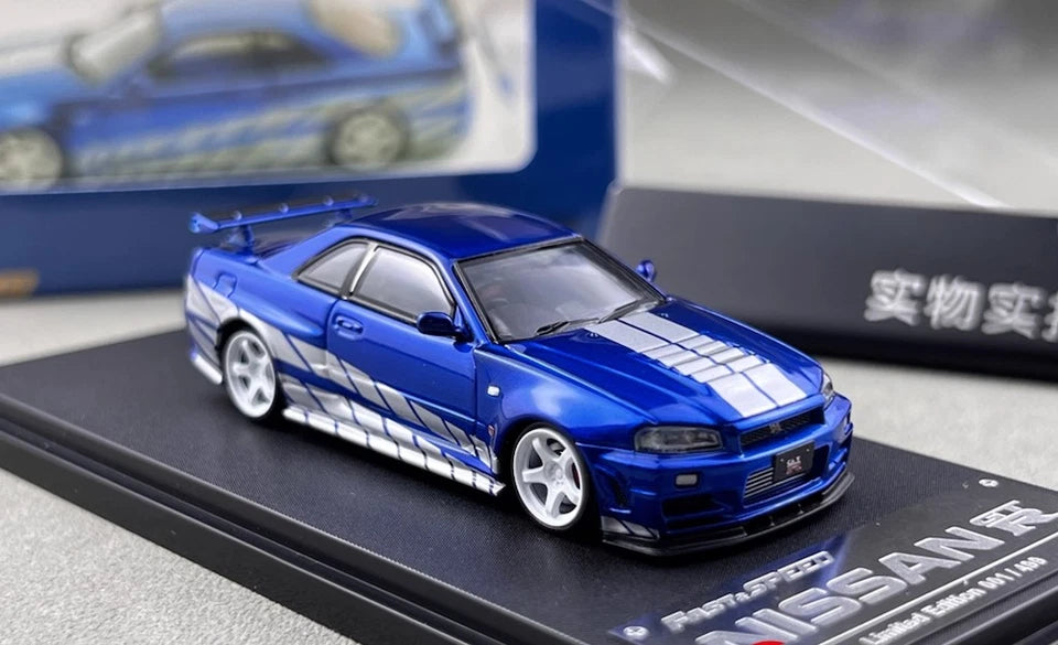 Fast Speed 1:64 Nissan Skyline R34 Z-Tune Blue/Silver