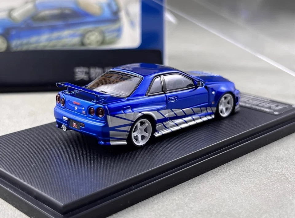 Fast Speed 1:64 Nissan Skyline R34 Z-Tune Blue/Silver