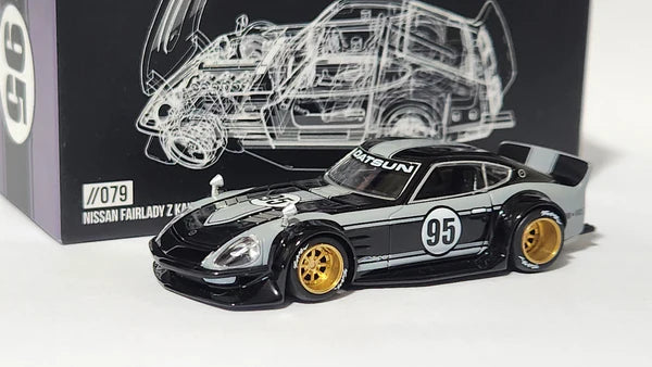 MiniGT X Kaido House 1:64 Nissan Fairlady Z Kaido GT 95 Drifter V1 – Black  & Grey *CHASE*