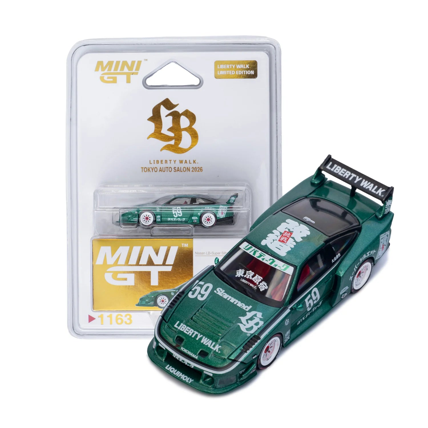MiniGT 1:64 LB-Super Silhouette Nissan 180SX Green - 2026 Tokyo MiniGT 1:64 LB-Super Silhouette Nissan 180SX Green - 2026 Tokyo