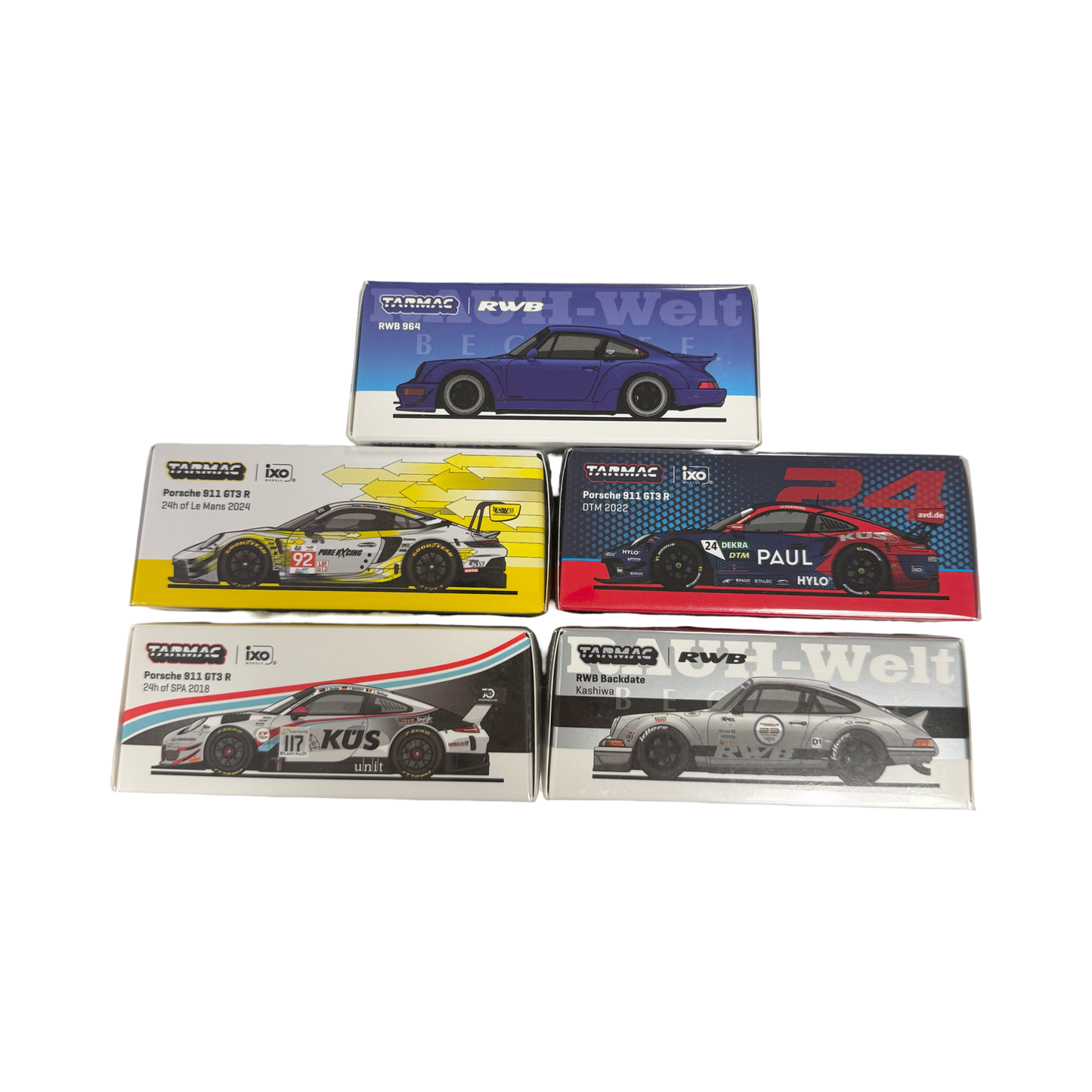 Tarmac Works 1:64 7-Eleven Taiwan Exclusive Set Porsche RWB / 911 GT3 Complete Set Of 5