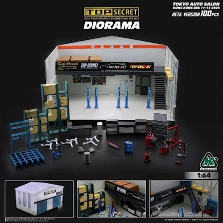 K3 Model 1:64 Top Secret Garage Diorama - 2026 Tokyo Auto Salon Exclusive