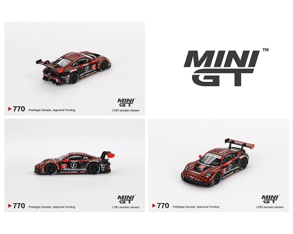 MiniGT 1:64 Porsche 911 GT3 R #9 GTD PRO Pfaff Motorsports IMSA 2023 Sebring 12 Hrs. Winner - MiJo Exclusive #770