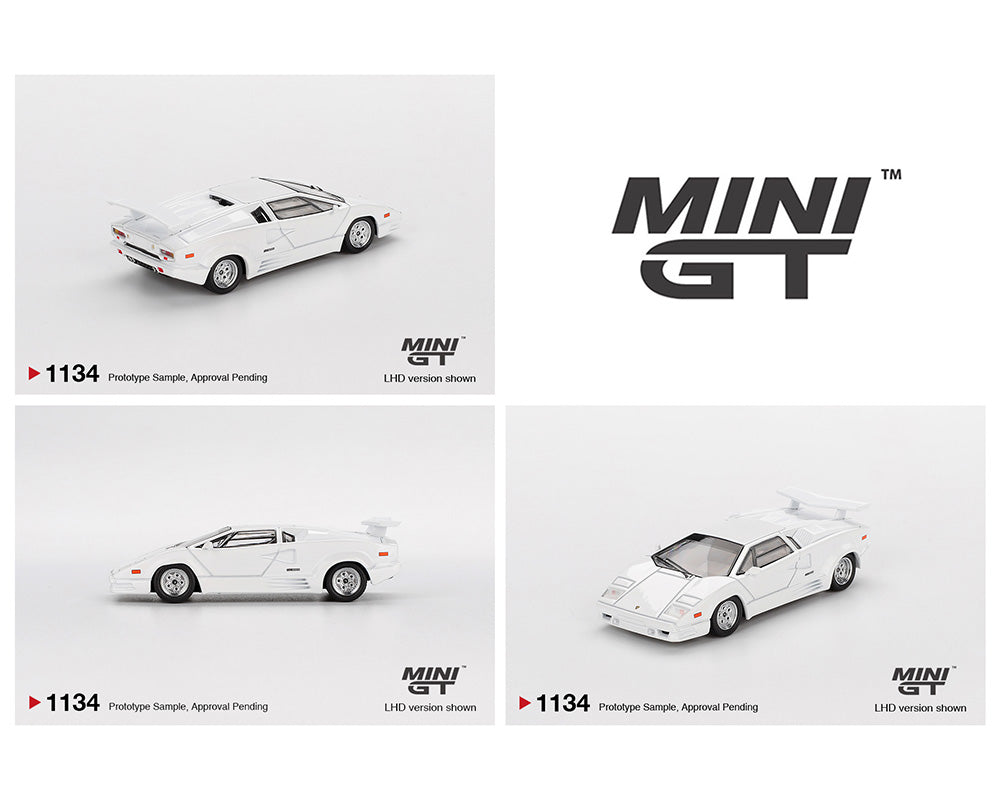MiniGT 1: Lamborghini Countach 25th Anniversary – White #1134