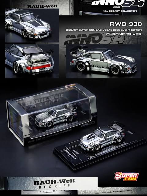 Inno64 1:64 RWB 993 Silver Chrome - 2026 Diecast SuperCon Exclusive