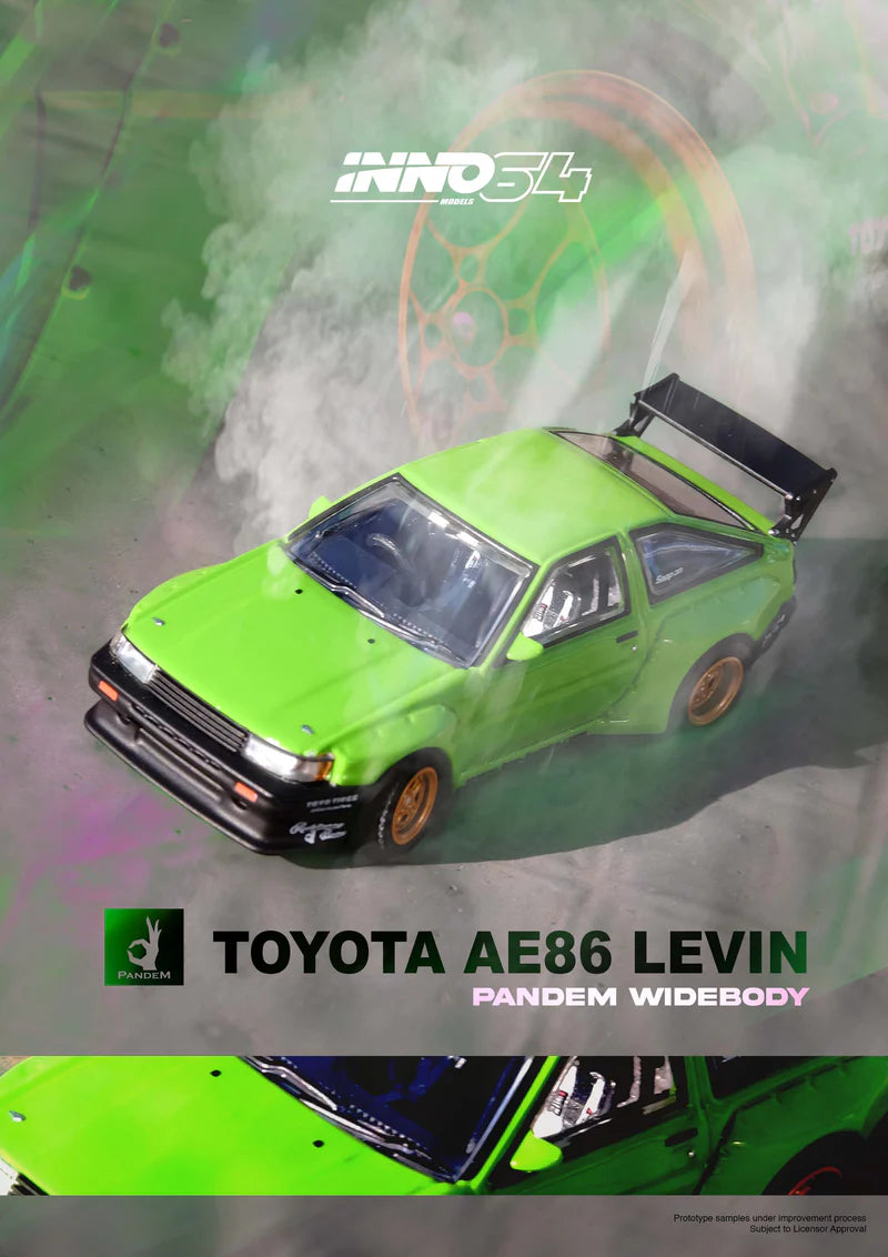Inno64 1:64 Toyota AE86 Levin Pandem Rocket Bunny - Green