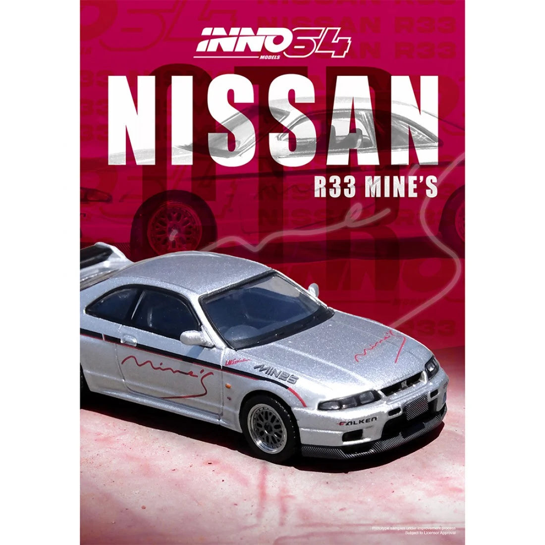 Inno64 1:64 Nissan Skyline GT-R R33 Tuned By Mine's - Silver