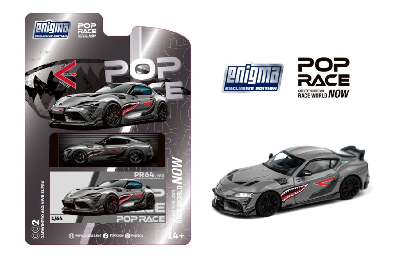 Pop Race 1:64 Toyota Supra A90 Darwin Pro 66G NWB Enigma Exclusive - Grey Metallic