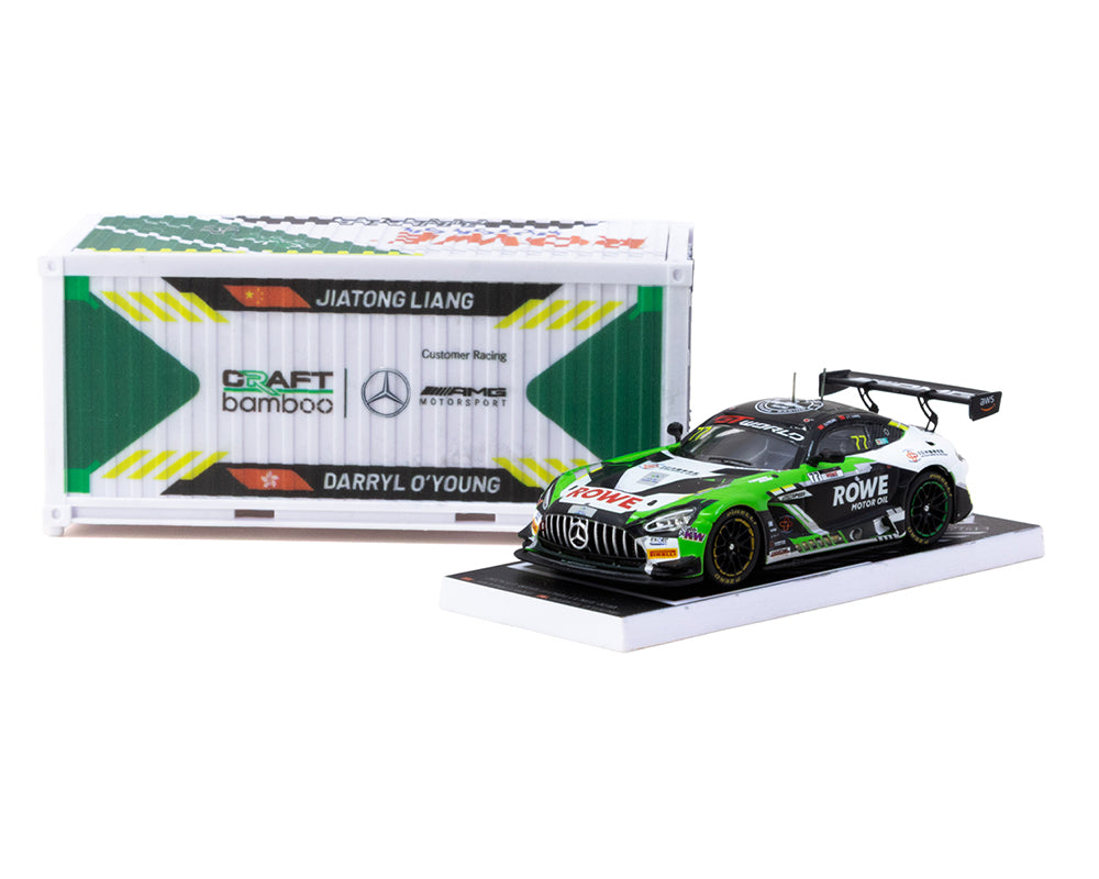 Tarmac Works 1:64 Mercedes-AMG GT3 GT World Challenge Asia 2025 – Beijing Season Finale Craft-Bamboo Racing #77 with Container – HOBBY64 – Special Edition
