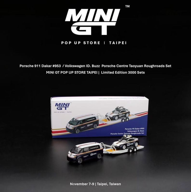 MiniGT 1:64 Porsche Centre Taoyuan Roughroads Set Pop Up Store - Taipei Exclusive