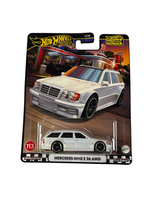 Hot Wheels 1:64 Premium Mercedes Benz E 36 AMG - White