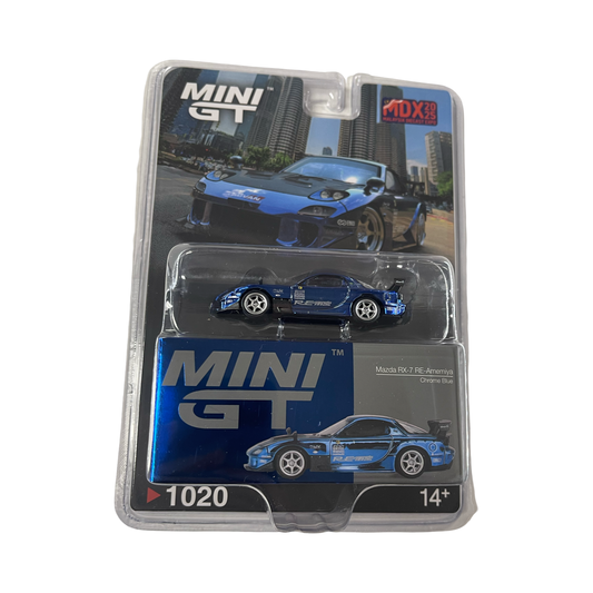 MiniGT 1:64 Mazda RX-7 Amemiya Blue Chrome MDX 2025 Exclusive