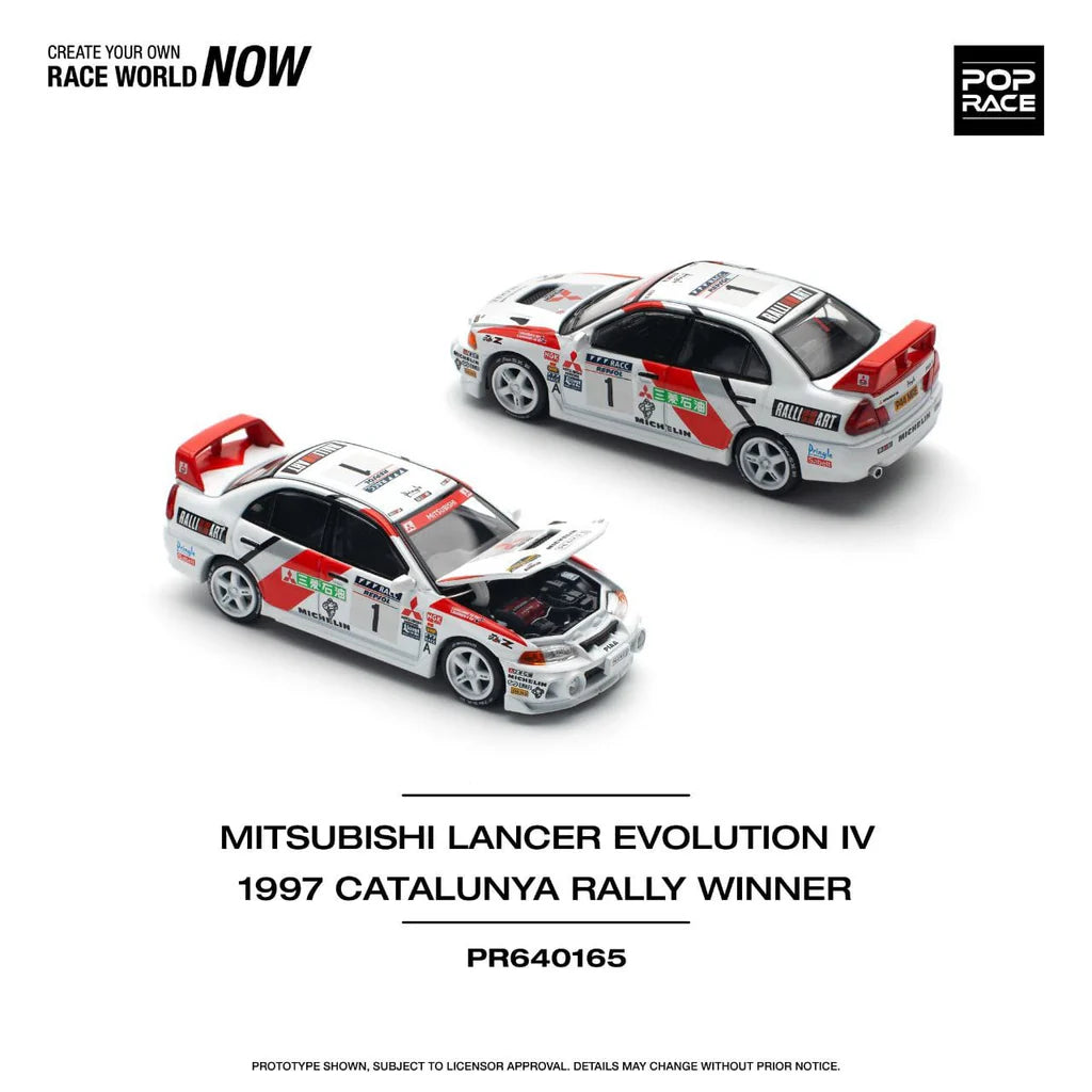 Pop Race 1:64 Mitsubishi Lancer Evolution 4 Rally De Catalunya 1997 Winner