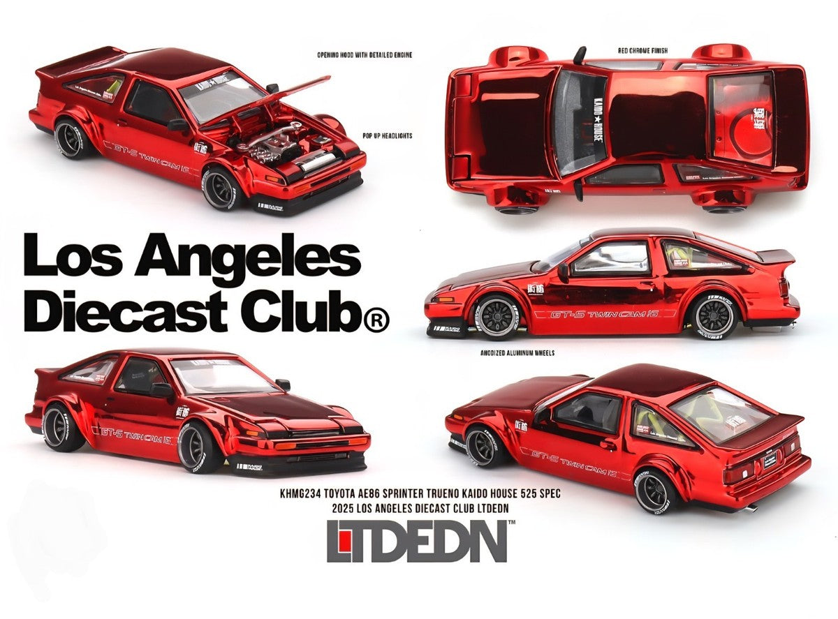 Kaido House 1:64 LTDEDN - Toyota AE86 Sprinter Trueno Los Angeles Diecast Club 2025 - KHMG234