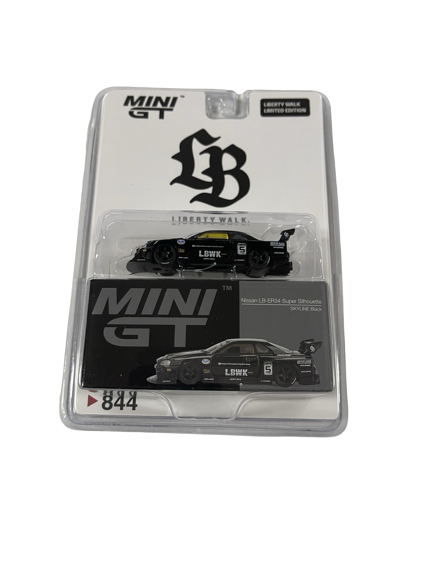 MiniGT 1:64 Nissan LB-ER34 Super Silhouette Skyline Black - LBWK Store Exclusive Blister #844