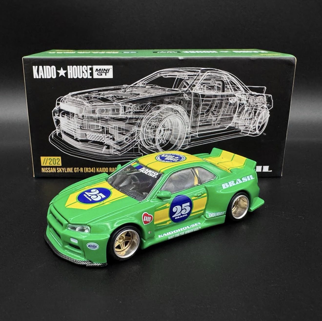 Kaido House 1:64 2025 Salao Diecast Exclusive Nissan Skyline GT-R R34 Kaido Racing - KHMG202