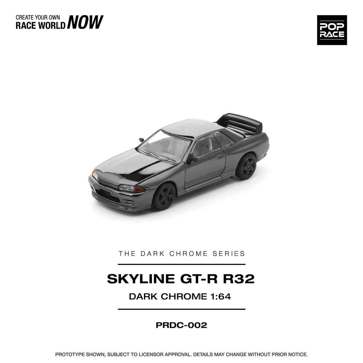 Pop Race 1:64 Nissan Skyline GTR R-32 - Dark Chrome Series