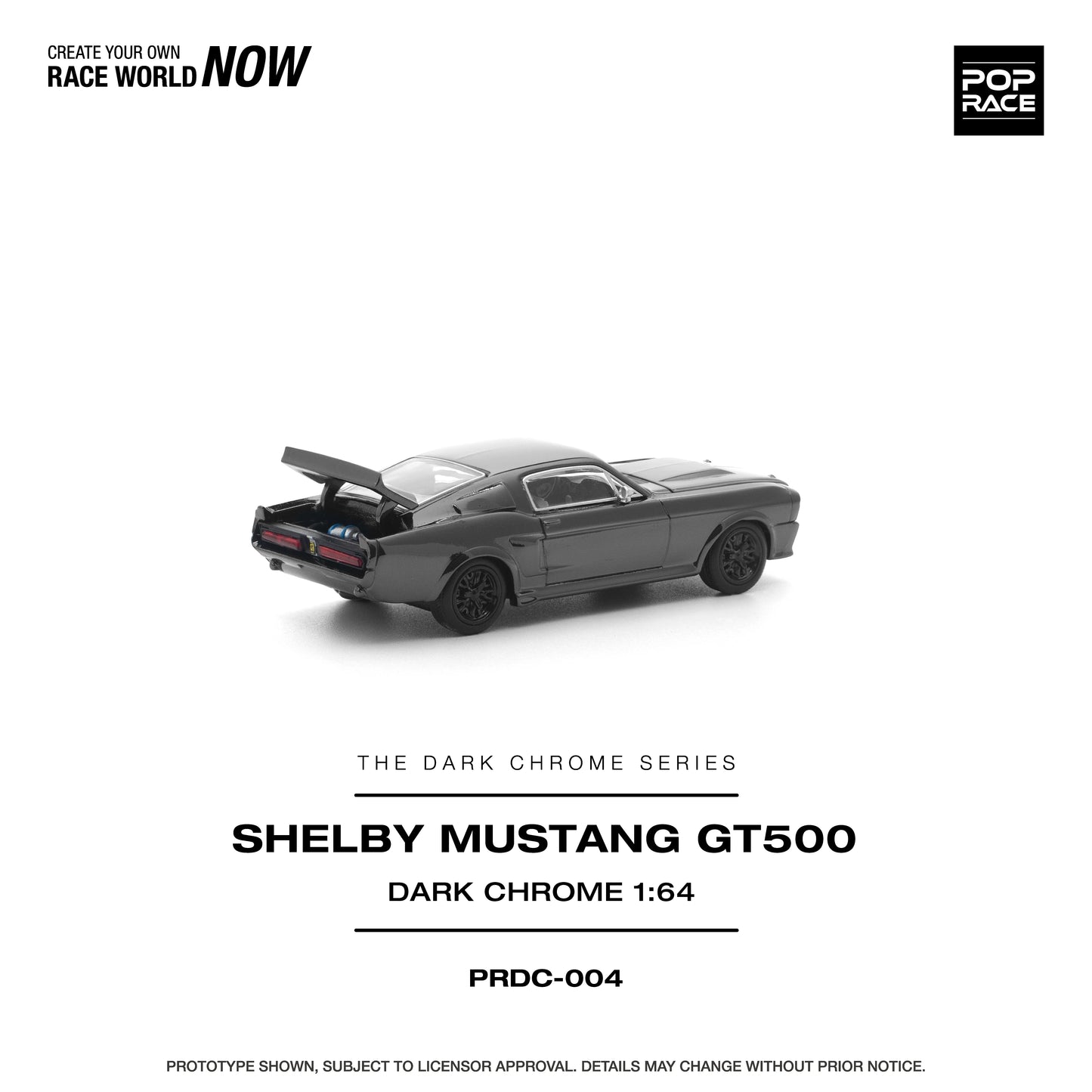 Pop Race 1:64 Ford Shelby Mustang GT500 - Dark Chrome Series