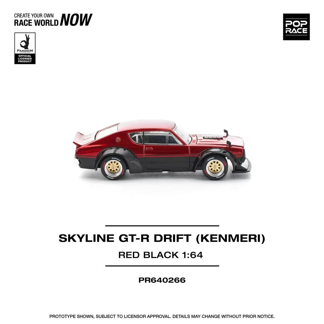 Pop Race 1:64 Nissan KPGC110 Kenmeri - Red/Black
