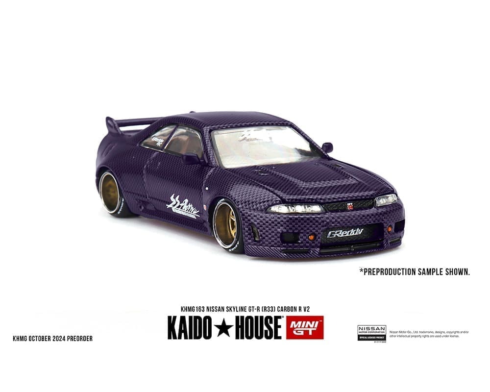 MiniGT X Kaido House 1:64 Nissan Skyline GT-R (R33) Active Carbon R V2 – Purple Carbon