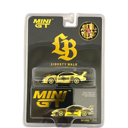MiniGT 1:64 LBWK Nissan Silvia S15 Gold Chrome - Harajuku Store Exclusive