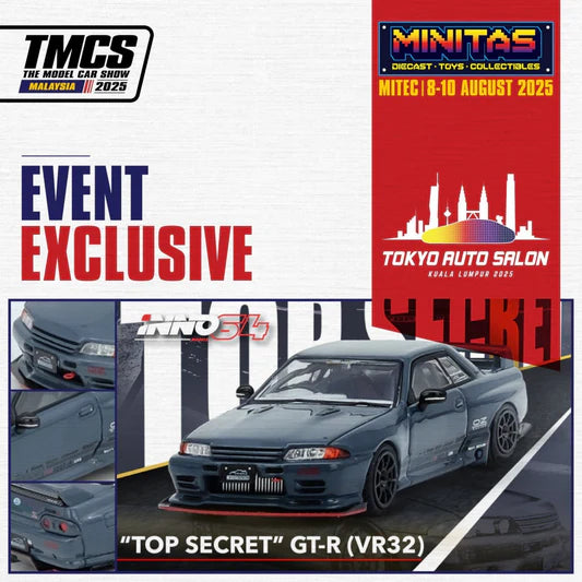 Inno64 1:64 Nissan Skyline Top Secret GT-R (VR32) Grey - 2025 TASKL Event Exclusive