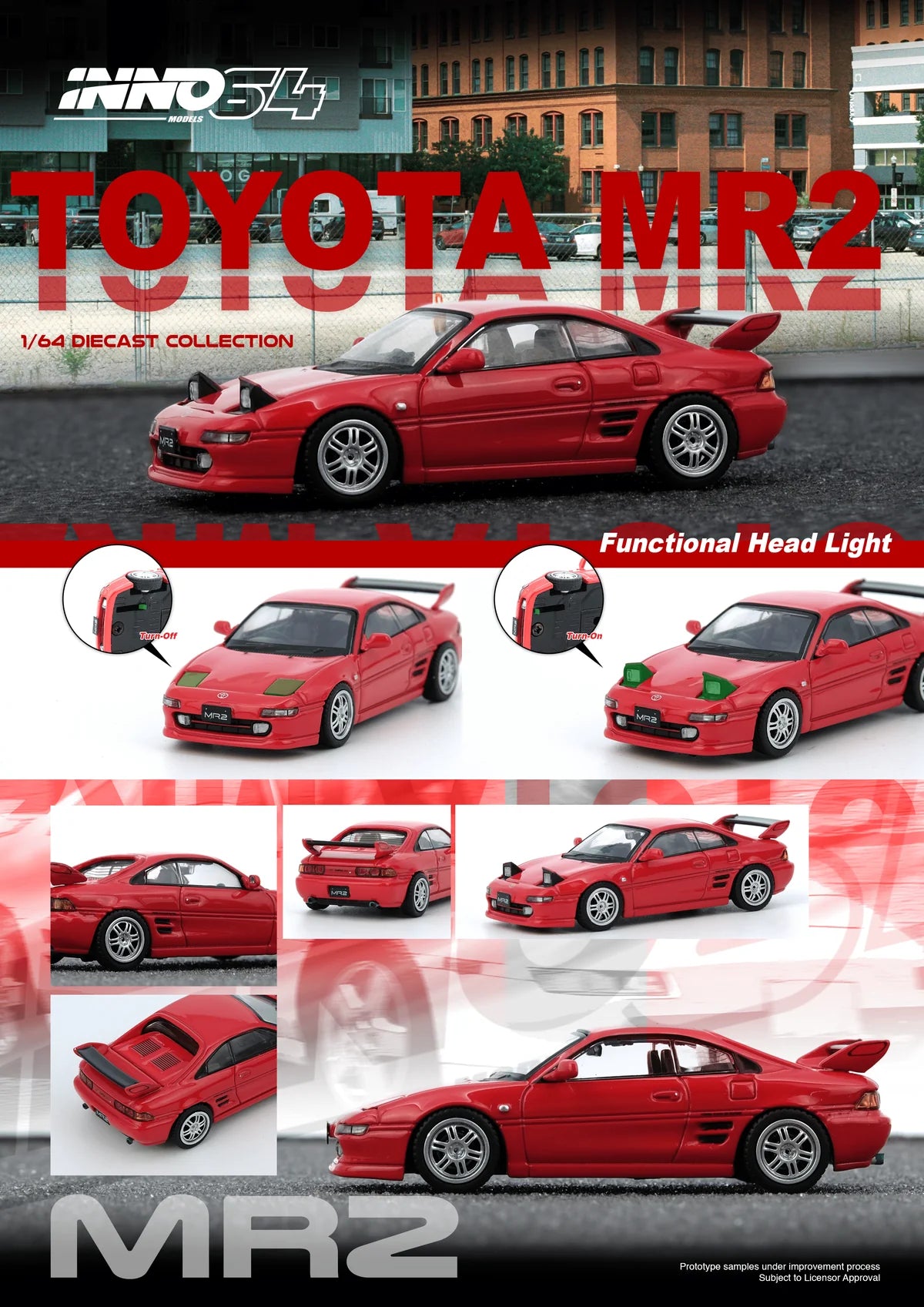 Inno64 1:64 Toyota MR2 SW20 - Red