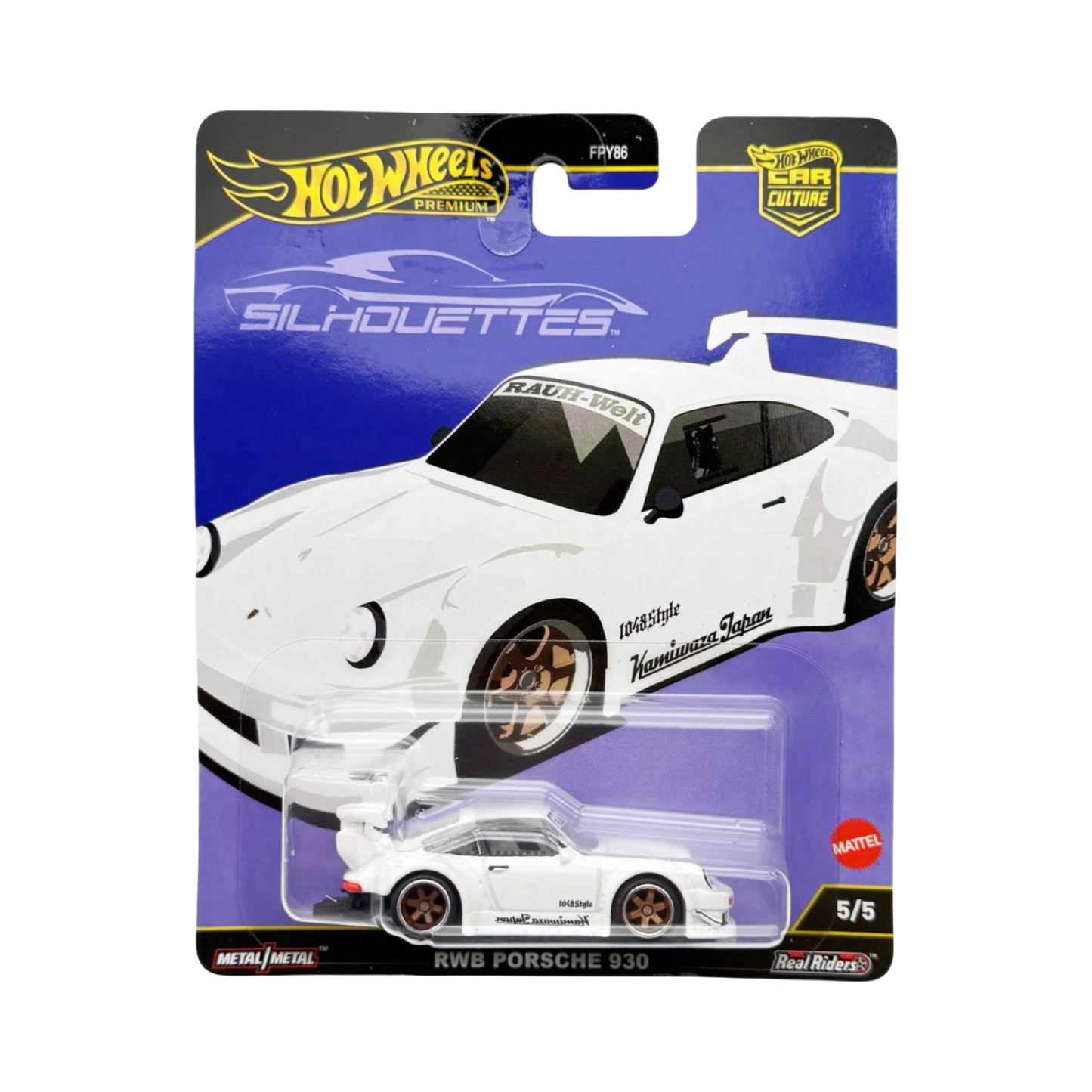 Hot Wheels 1:64 Premium Car Culture Silhouettes RWB Porsche 930 - White