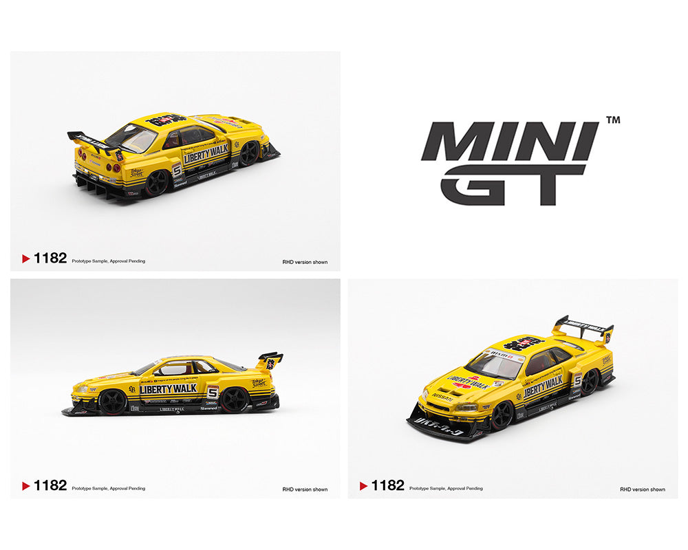 MiniGT 1:64 Nissan LB-ER34 Super Silhouette SKYLINE Sport Yellow
