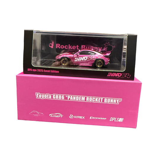 Inno64 1:64 Toyota GR86 "Pandem Rocket Bunny" Pink - APA XPO 2025 Event Edition Model