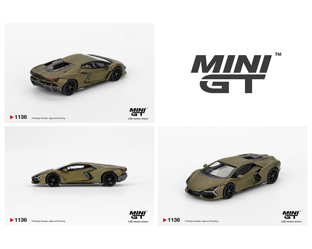 MiniGT 1:64 Lamborghini Revuelto – Verde Gea Matte Green #1136
