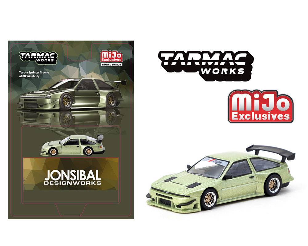 Tarmac Works 1:64 Toyota Sprinter Trueno AE86 Widebody Green JONSIBAL Designworks