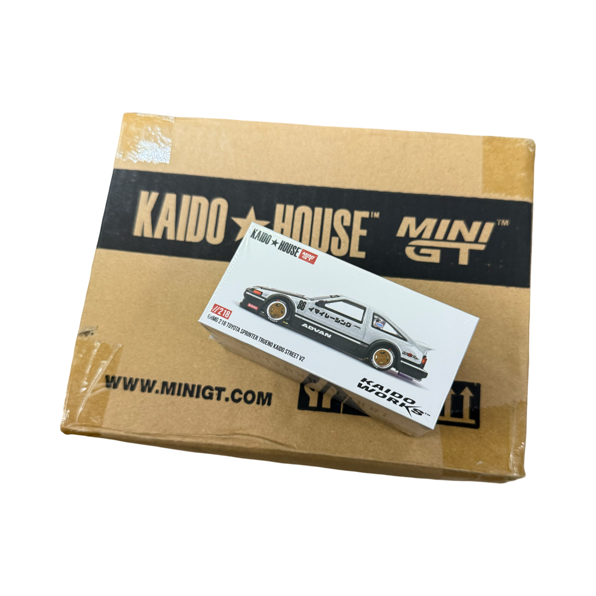 MiniGT X Kaido House 1:64 Toyota AE86 Sprinter Trueno Kaido Street V2 - White **SEALED CASE**