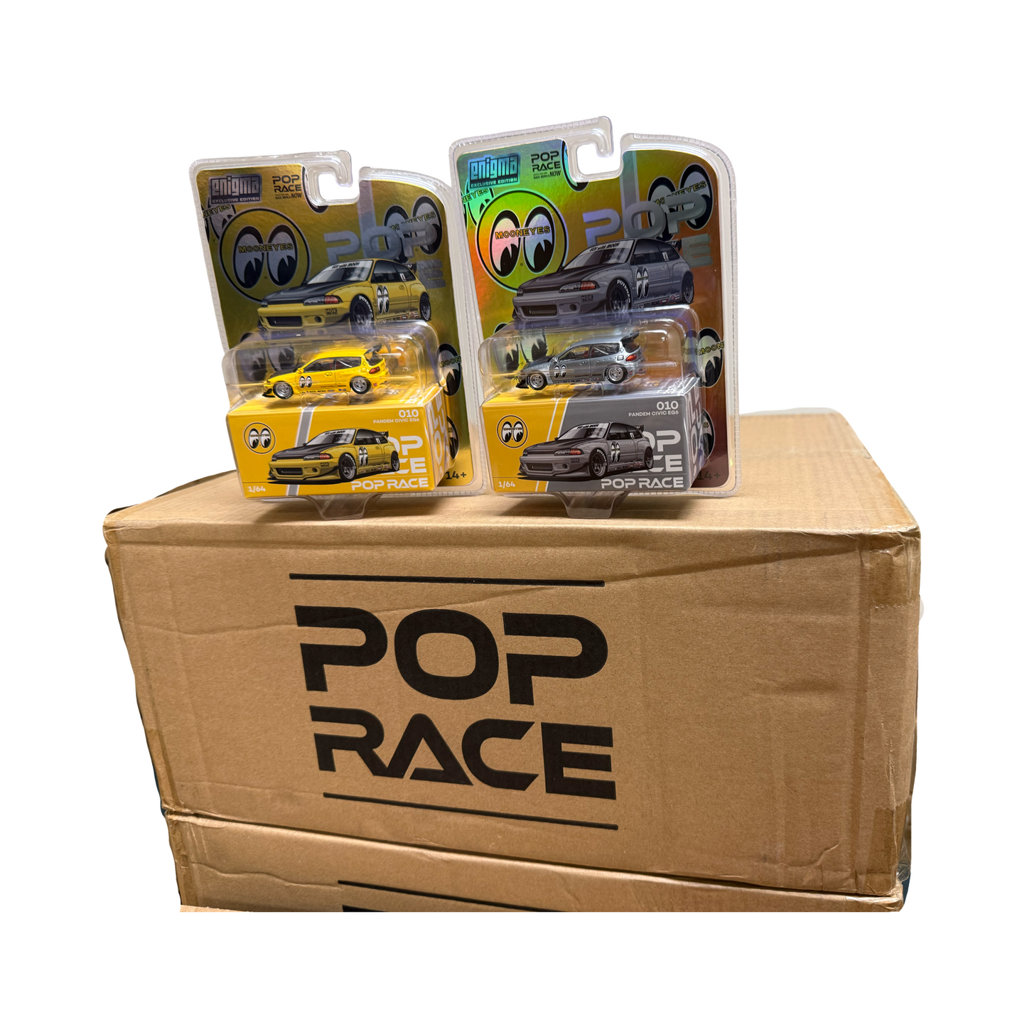Pop Race X Enigma 1:64 Pandem Civic EG6 V1.5 - Mooneyes *FULL or HALF Case*