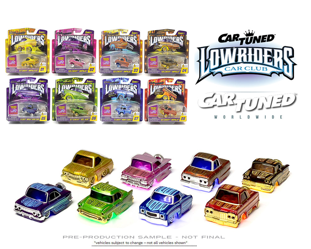 Car Tuned 1:64 Lowriders SHOW GLOW 2025 Series 1 Set Of 8 – L.E.D.