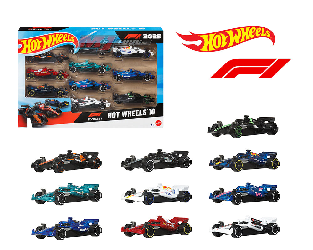 Hot Wheels 1:64 Basic 10 Pack Set F1 Racing 2025