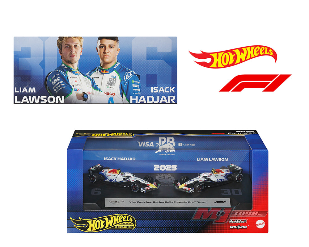 Hot Wheels 1:64 F1 2-Pack 2025 Team Racing Bulls Liam Lawson #30 / Isack Hadjar #6