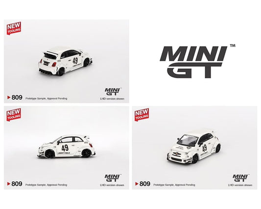 MiniGT 1:64 LB-WORKS x Abas Works ABARTH 595 Gara White #809