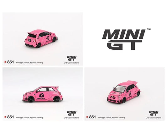MiniGT 1:64 ABARTH 595 LB-WORKS x Abas Works – Pink #851