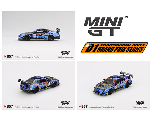 MiniGT 1:64 Japan Exclusive Nissan Silvia (S15) #46 D-MAX Racing 2023 D1 Grand Prix Limited Edition #857