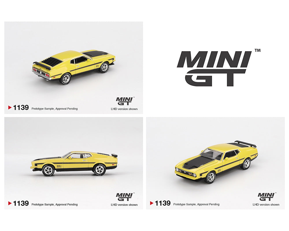 MiniGT 1:64 Ford Mustang Mach1 – Grabber Yellow #1139