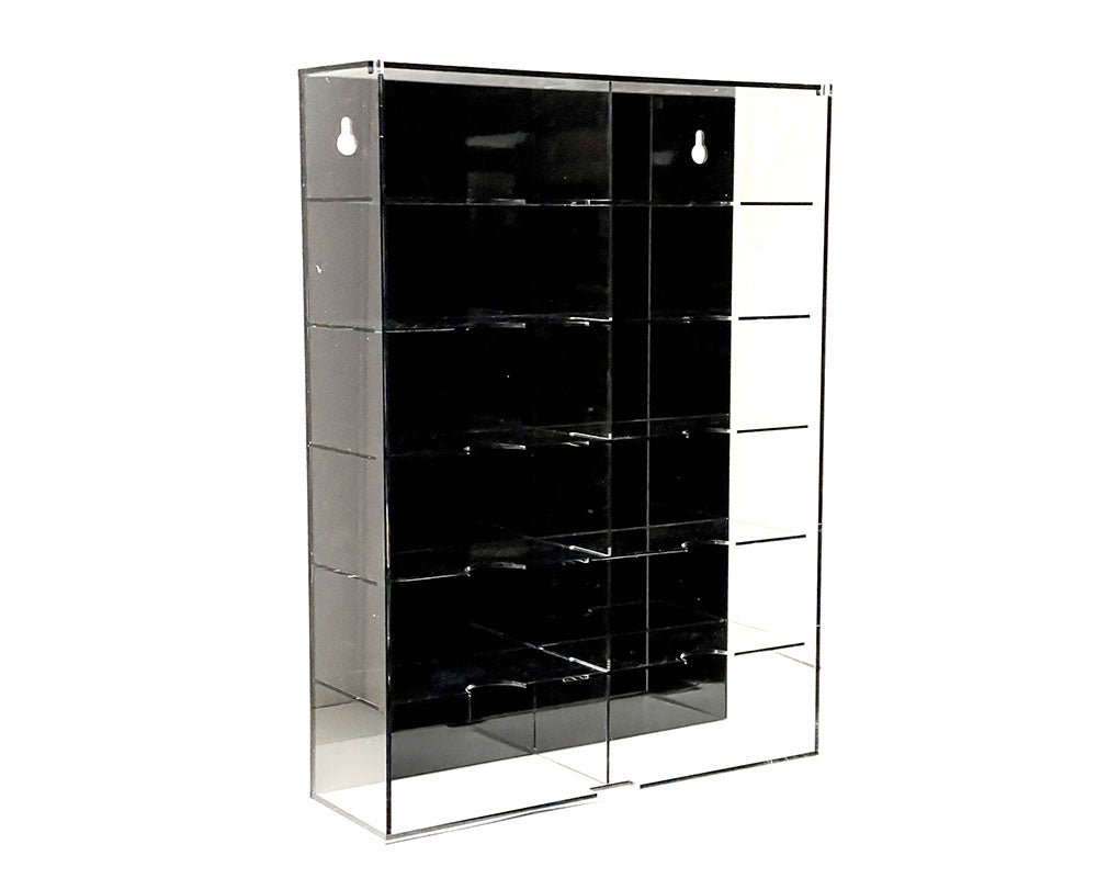 Showcase 1:64 12 Car Display Case For Acrylic Cars - Wall Mount With Black Back & Clear Cover - MiJo Exclusive