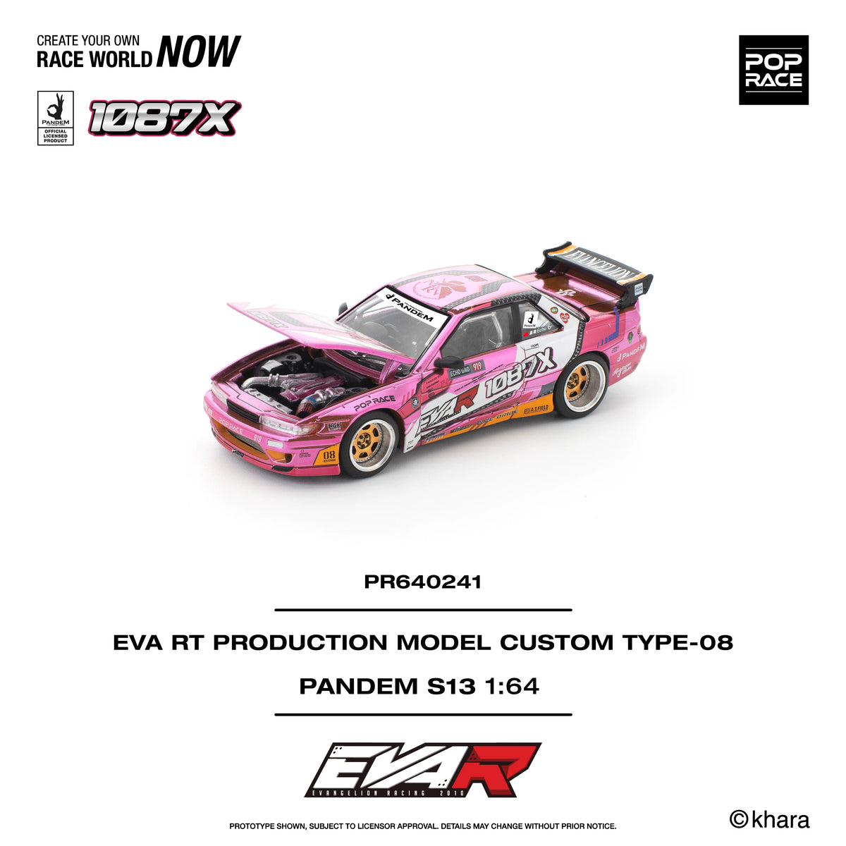 Pop Race 1:64 EVA RT Production Model Custom Type-08 Pandem S13