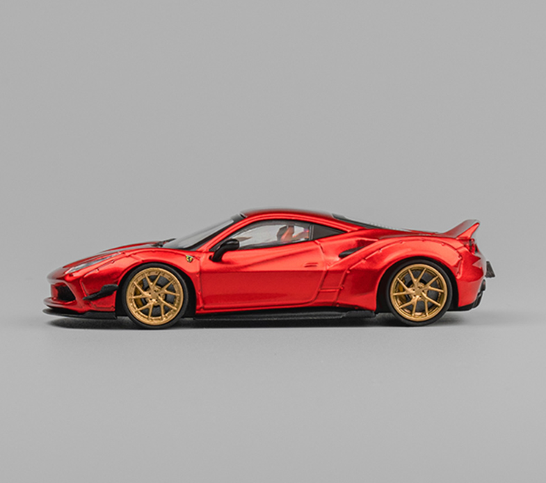 CM Model 1:64 LBWK Ferrari 488 Widebody - Metallic Red