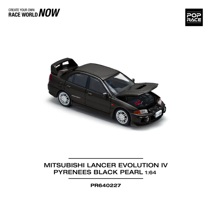 Pop Race 1:64 Mitsubishi Lancer Evolution IV - Pyrenees Black Pearl
