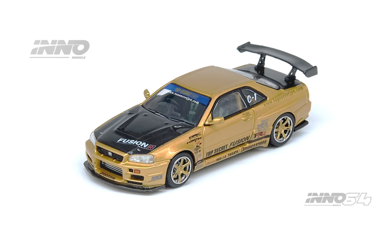 Inno64 1:64 Nissan Skyline GT-R R34 Top Secret - Gold