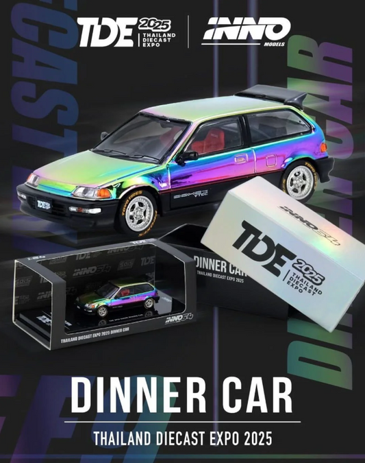 Inno64 1:64 Honda Civic SIR EF9 Chameleon Chrome Dinner Car - 2025 Thailand Diecast Expo