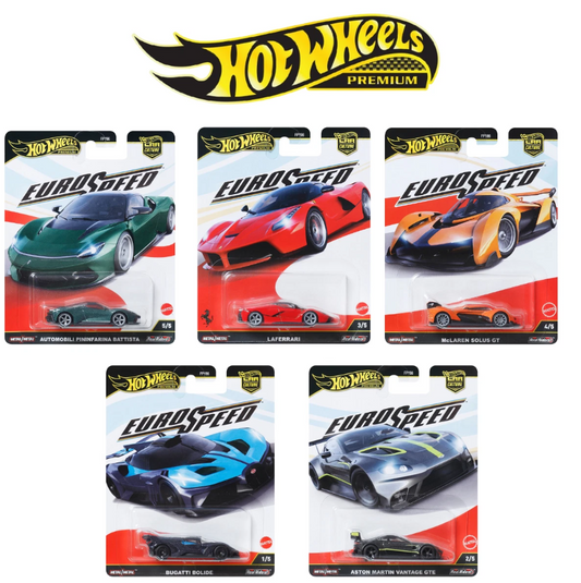Hot Wheels 1:64 Premium Car Culture 2025 L Case – Euro Speed Set Of 5